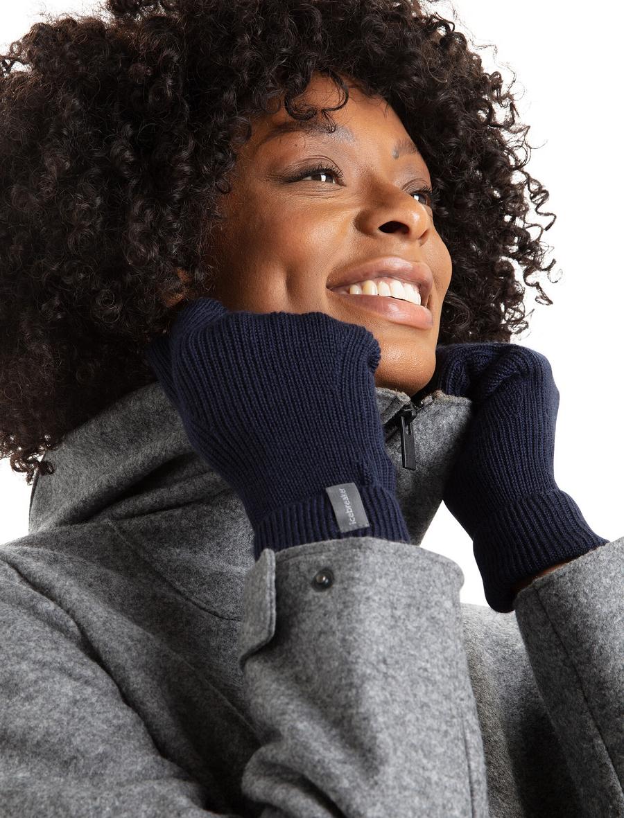 Gants Icebreaker Unisex Merino Rixdorf Femme Bleu Marine | FR 1502CTVE